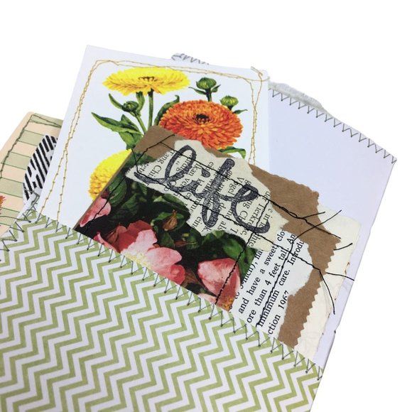 Writing Junk Journal Vintage Style Fabric Cover Diary Includes Ephemera No 15 u - Picture 7 of 10